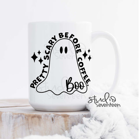 Pretty Scary Before Coffee Ghost Mug