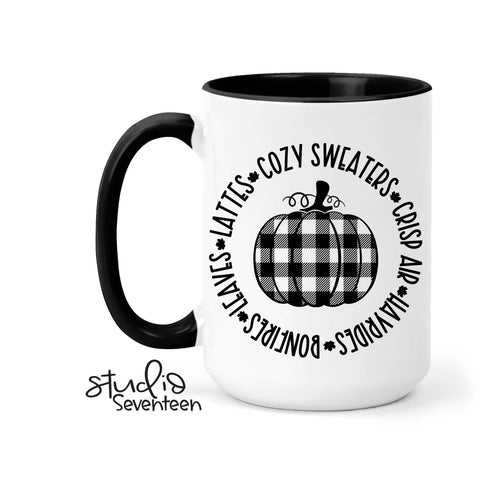 Plaid Pumpkin Mug