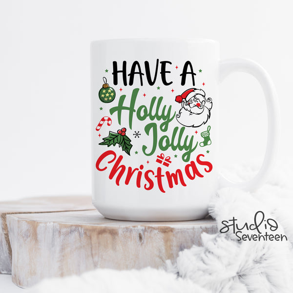 Retro Have a Holly Jolly Christmas Coffee Mug