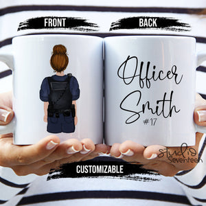 Police Officer Mug, Personalized Police Officer Gift, Police Gift, Cop Gifts, Cop Mug, Personalized Mug, Female Officer