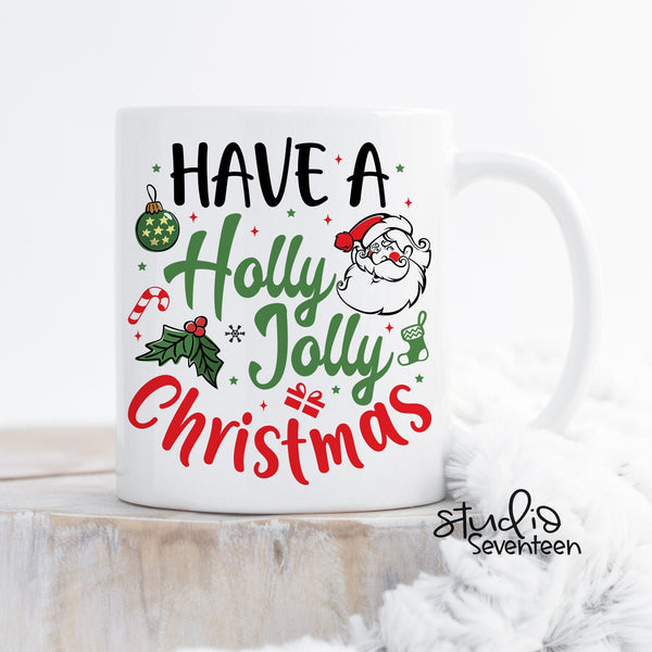 Retro Have a Holly Jolly Christmas Coffee Mug