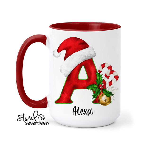 Personalized Christmas Monogram Mug