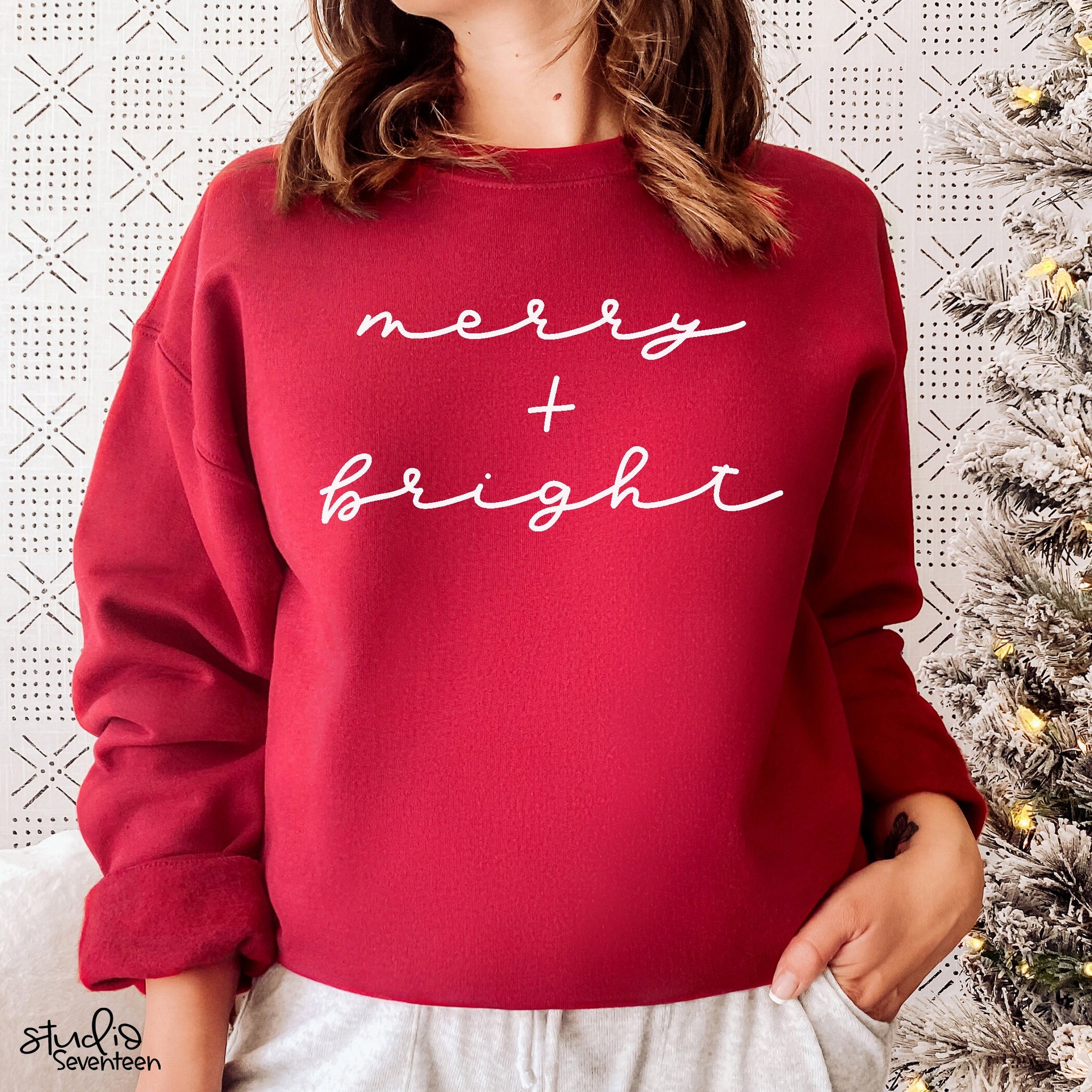 Merry and Bright Crew Neck Sweatshirt