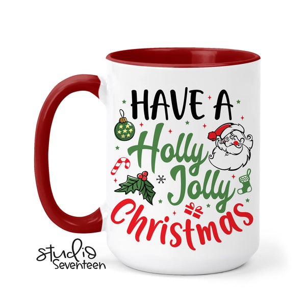 Retro Have a Holly Jolly Christmas Coffee Mug