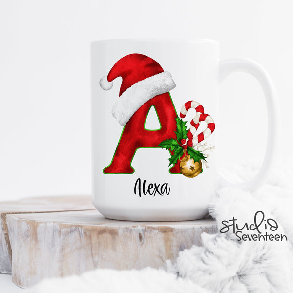 Personalized Christmas Monogram Mug