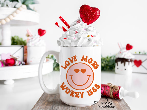 Love More Worry Less Coffee Mug