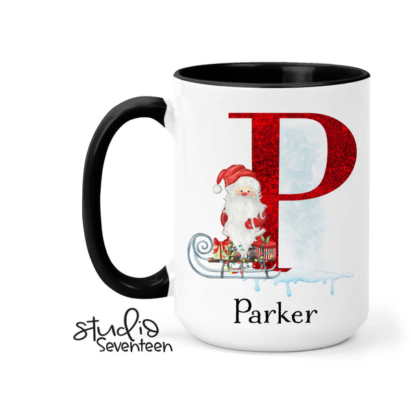 Personalized Christmas Monogram Mug