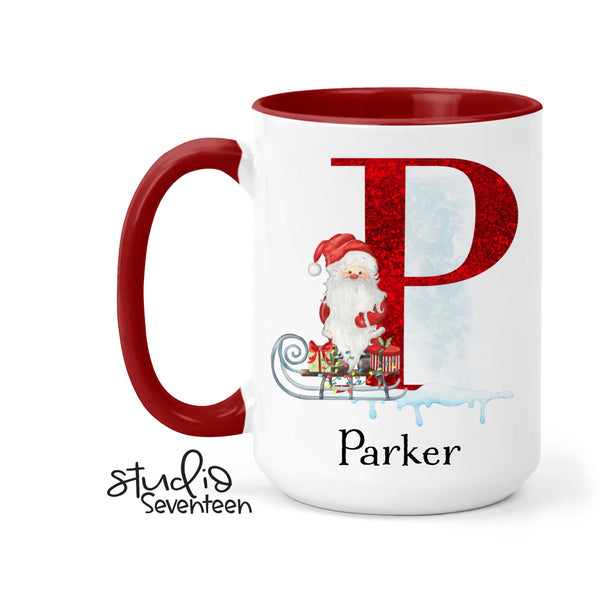 Personalized Christmas Monogram Mug