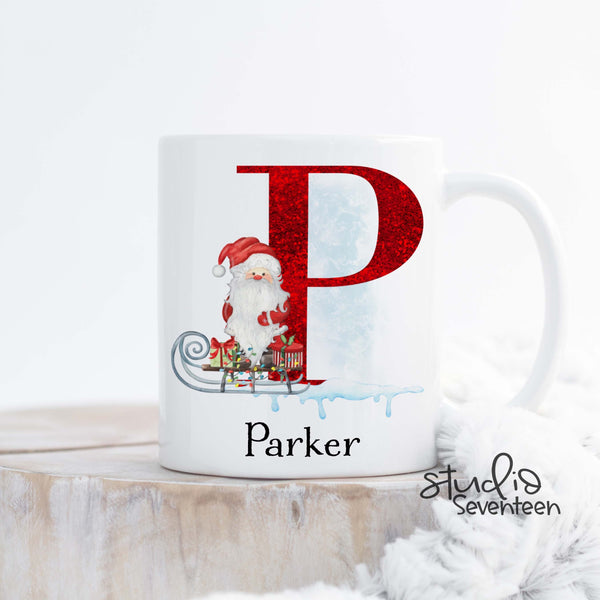 Personalized Christmas Monogram Mug